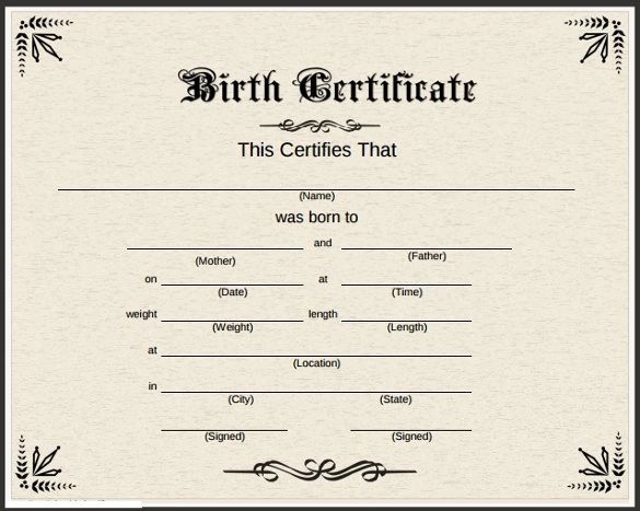 fake birth certificate